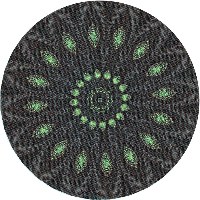 Square Patterned Charcoal Black Rug, pat822lblu