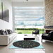 Square Patterned Charcoal Black Rug in a Living Room, pat822lblu