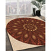 Patterned Orange Rug in Family Room, pat822org