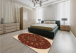 Patterned Orange Rug in a Bedroom, pat822org