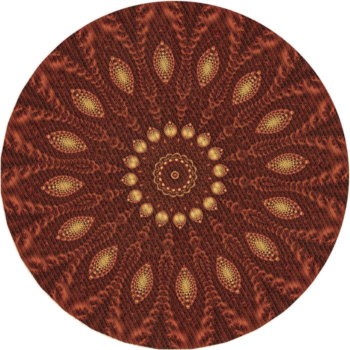 Square Patterned Orange Rug, pat822org