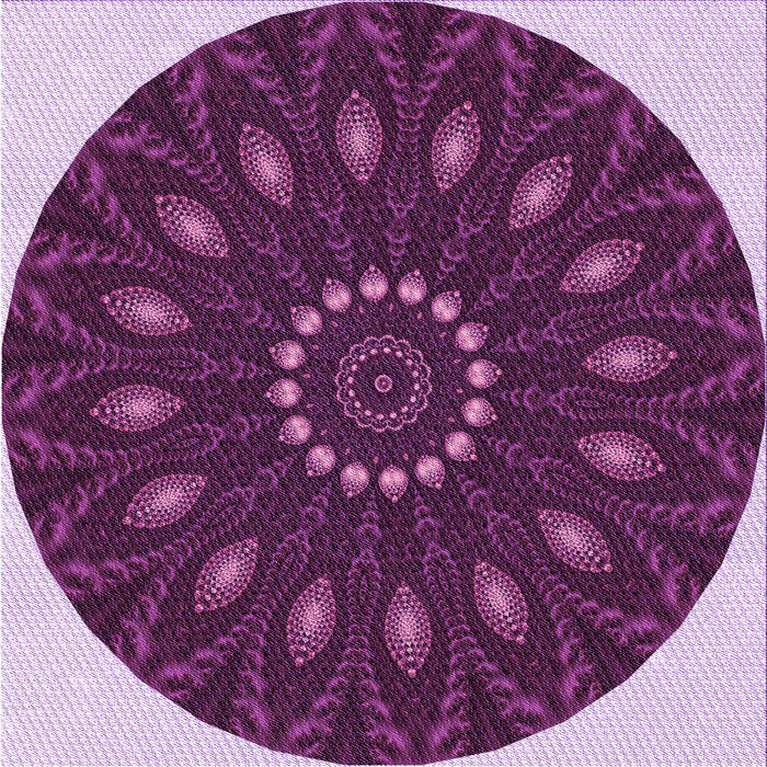 Round Patterned Orchid Purple Rug, pat822pur
