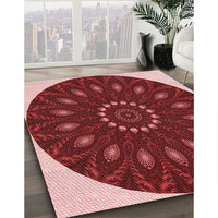 Patterned Crimson Red Rug, pat822rd