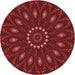 Square Patterned Crimson Red Rug, pat822rd