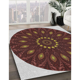 Patterned Red Novelty Rug in Family Room, pat822