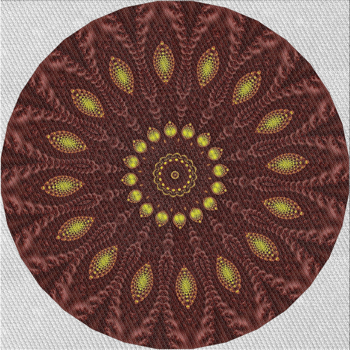 Square Patterned Red Novelty Rug, pat822