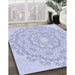 Patterned Lavender Blue Rug in Family Room, pat823blu