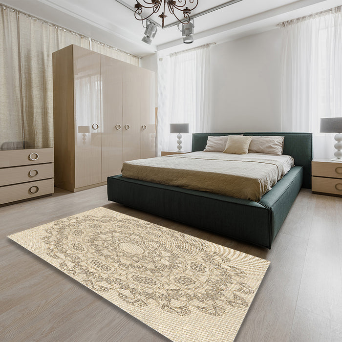 Patterned Peru Brown Rug in a Bedroom, pat823brn