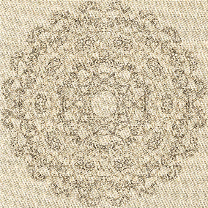 Round Machine Washable Transitional Peru Brown Rug, wshpat823brn