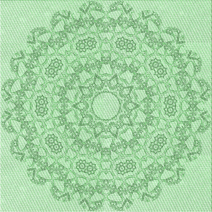 Round Machine Washable Transitional Mint Green Rug, wshpat823grn