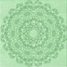 Round Patterned Mint Green Rug, pat823grn