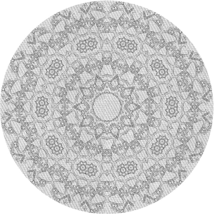 Square Patterned Platinum Gray Rug, pat823gry