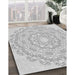 Patterned Platinum Gray Rug in Family Room, pat823gry