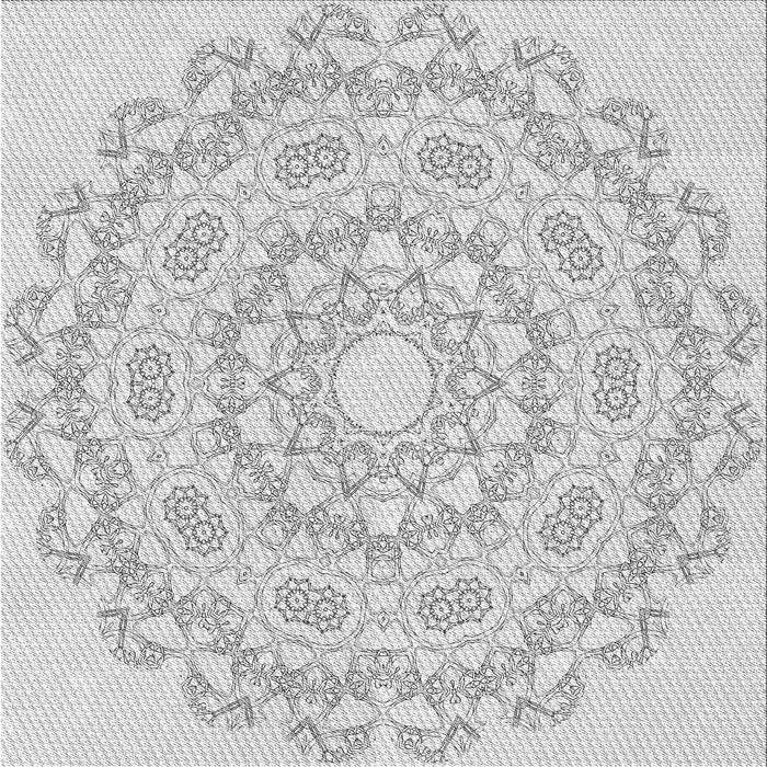 Round Patterned Platinum Gray Rug, pat823gry