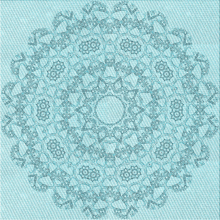 Round Patterned Electric Blue Rug, pat823lblu