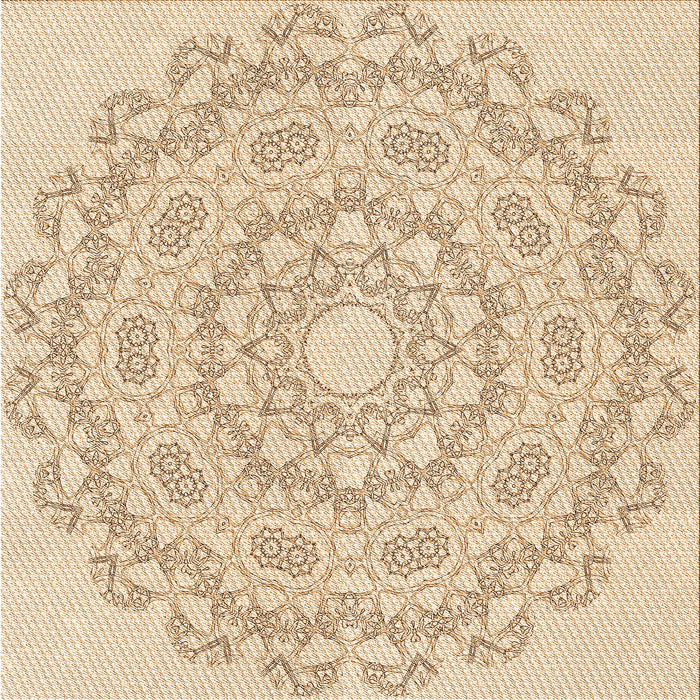 Round Machine Washable Transitional Peru Brown Rug, wshpat823org