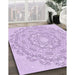 Patterned Purple Rug in Family Room, pat823pur