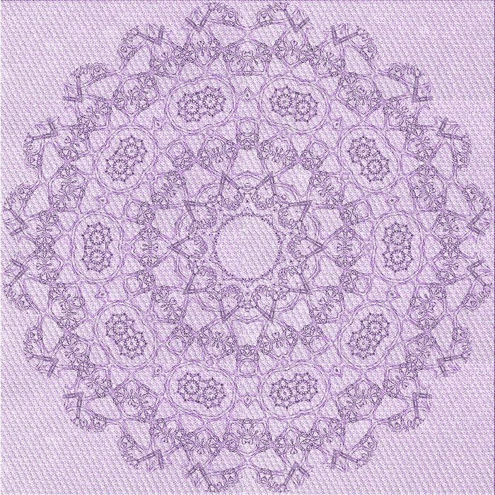 Round Patterned Purple Rug, pat823pur