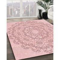 Patterned Light Rose Pink Rug, pat823rd
