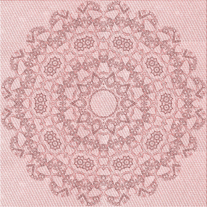 Round Patterned Light Rose Pink Rug, pat823rd