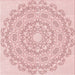 Round Patterned Light Rose Pink Rug, pat823rd