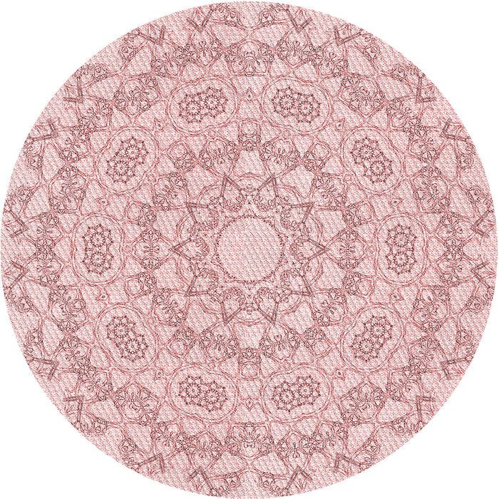 Square Patterned Light Rose Pink Rug, pat823rd