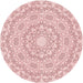 Square Patterned Light Rose Pink Rug, pat823rd
