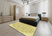 Patterned Brown Rug in a Bedroom, pat823yw