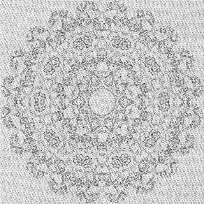 Square Patterned Off-White Novelty Rug, pat823