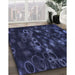 Patterned Deep Periwinkle Purple Rug in Family Room, pat824blu