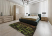 Patterned Midnight Gray Rug in a Bedroom, pat824brn