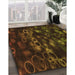 Machine Washable Transitional Dark Bronze Brown Rug in a Family Room, wshpat824org