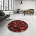 Round Patterned Red Rug in a Office, pat824rd