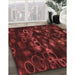 Patterned Red Rug in Family Room, pat824rd