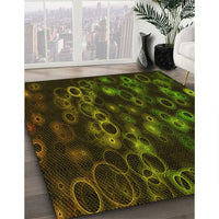 Patterned Olive Green Rug, pat824yw