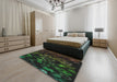 Machine Washable Transitional Black Rug in a Bedroom, wshpat824