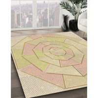 Patterned Khaki Gold Rug, pat825brn