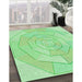 Patterned Green Rug in Family Room, pat825grn