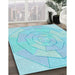 Machine Washable Transitional Diamond Blue Rug in a Family Room, wshpat825lblu