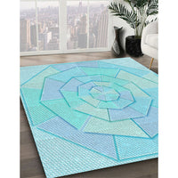 Patterned Diamond Blue Rug, pat825lblu