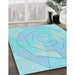 Patterned Diamond Blue Rug in Family Room, pat825lblu