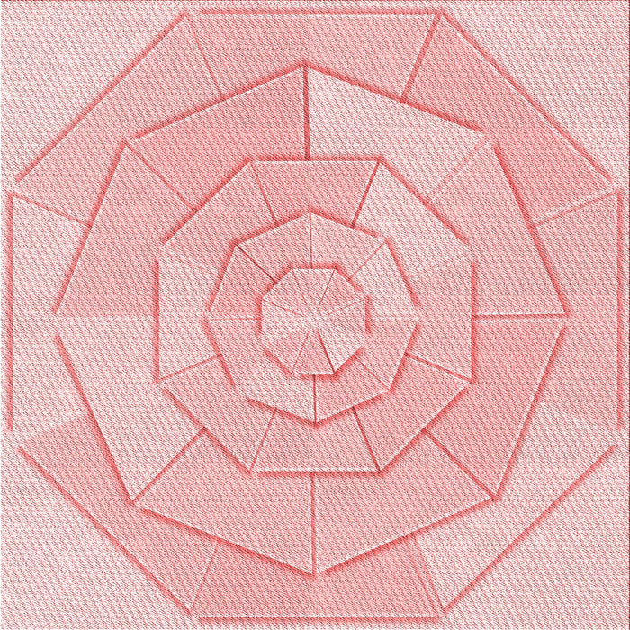 Round Patterned Pastel Red Pink Rug, pat825rd