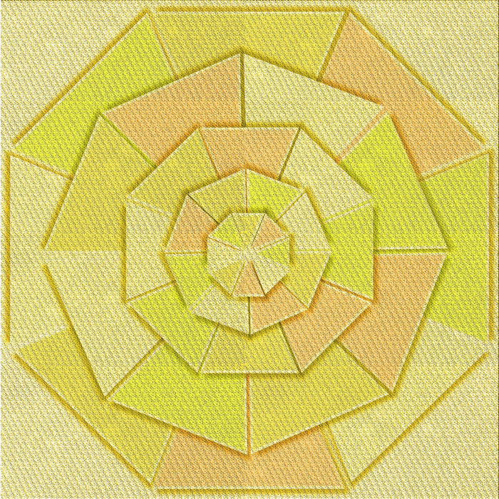 Round Patterned Yellow Rug, pat825yw