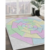 Patterned Dark Gray Novelty Rug, pat825