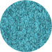 Square Patterned Dark Cyan Green Rug, pat826lblu