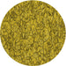 Square Patterned Dark Yellow Green Rug, pat826yw