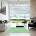Square Patterned Mint Green Rug in a Living Room, pat827grn