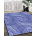 Machine Washable Transitional Sky Blue Rug in a Family Room, wshpat829blu