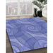 Patterned Sky Blue Rug in Family Room, pat829blu