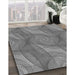 Patterned Carbon Gray Rug in Family Room, pat829gry